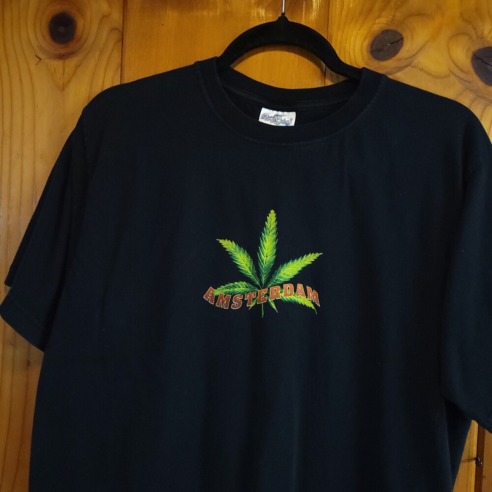 Punky Blowers Amsterdam Weed Tee Black dare vintage vtg drugs hippie skater y2k